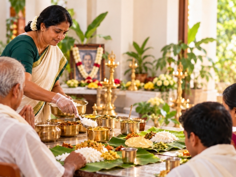 Brahmana bhojanam prepared for Pedda Karma by Vigneshwara Caterers, Hyderabad