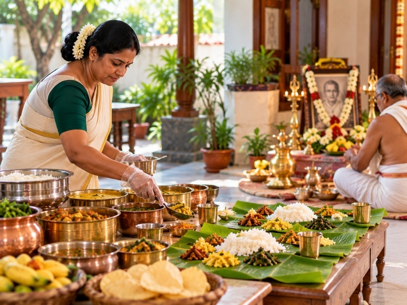 Taddinam shraddha meal prepared by Vigneshwara Caterers, Hyderabad